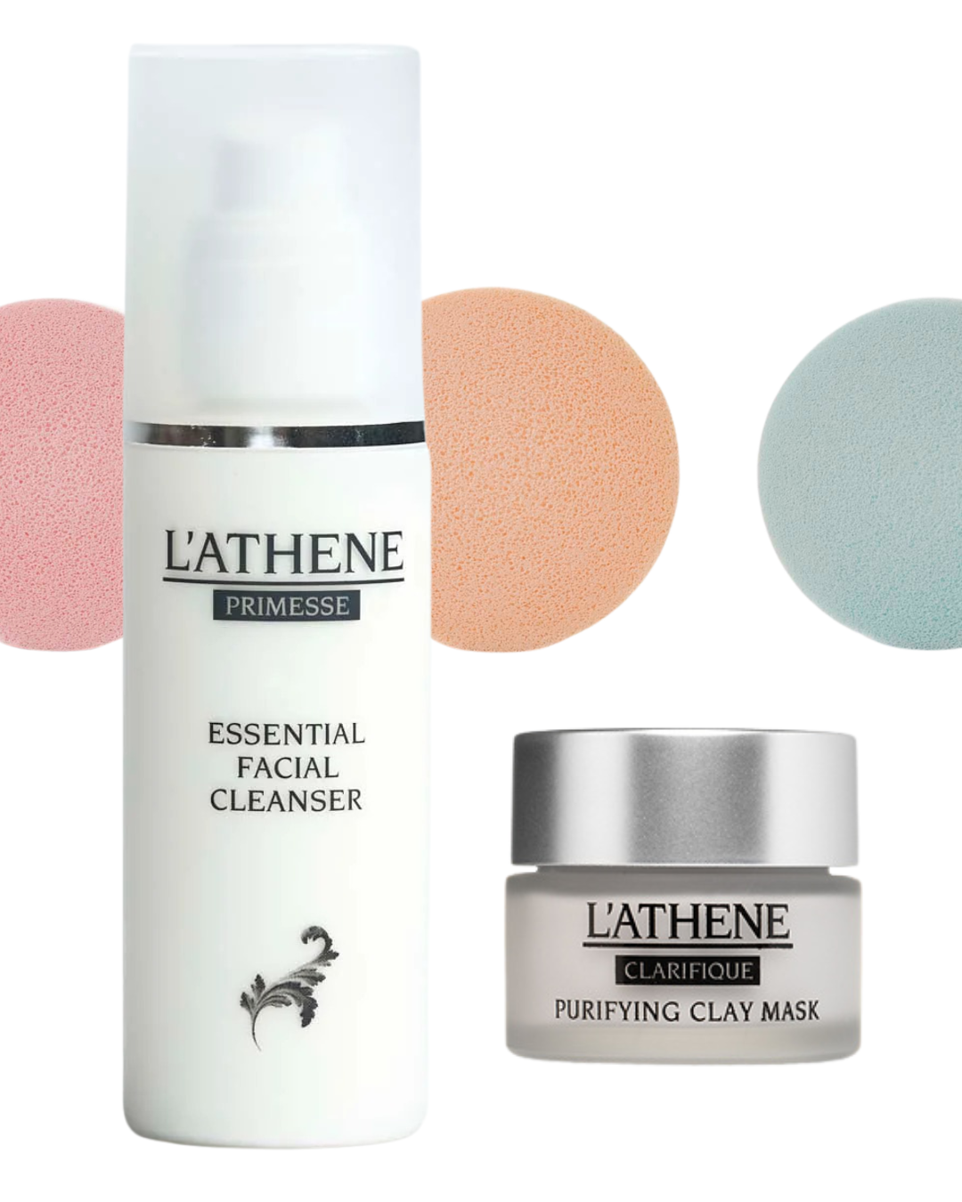 PRIMESSE Essential Facial Cleanser plus CLARIFIQUE Purifying Clay Mask 1 oz. and Silk Sponge